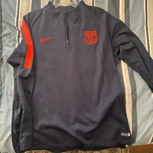 Nike Dark Blue and Red Barcelona Quarter-Zip
